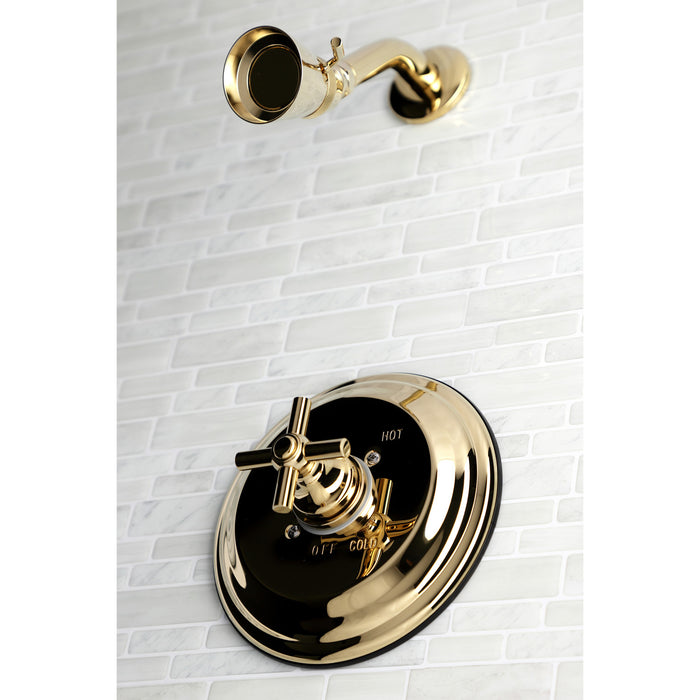 Kingston Tulare KB2632EXSOSingle-Handle Pressure Balanced Shower Faucet, Polished Brass