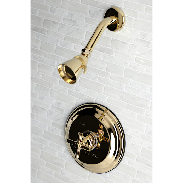Kingston Tulare KB2632EXSOSingle-Handle Pressure Balanced Shower Faucet, Polished Brass