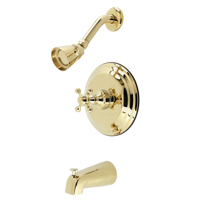 Kingston Heirloom KB2632KX Single-Handle Pressure Balanced Tub and Shower Faucet, Polished Brass