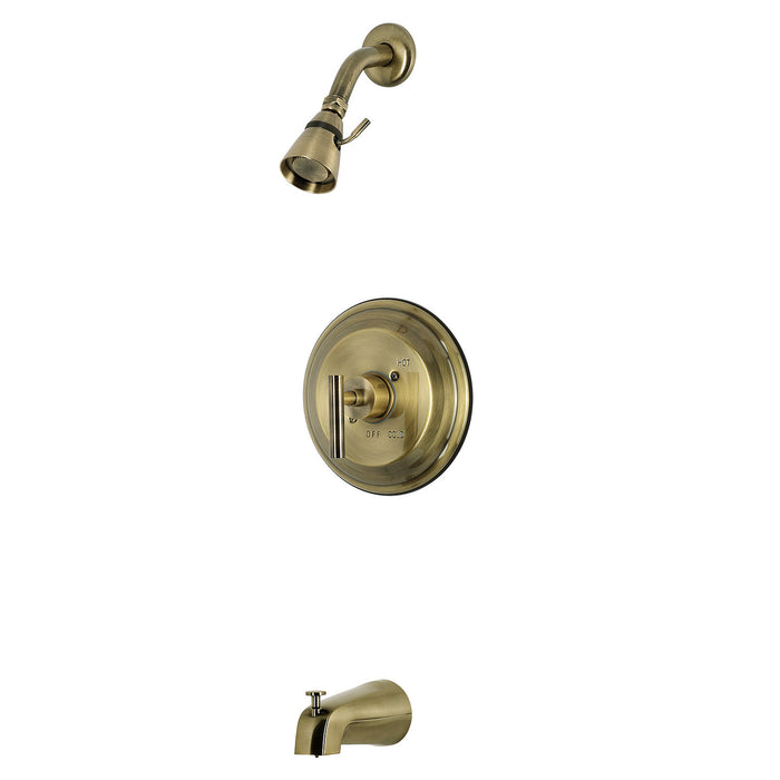 Kingston Manhattan KB2633CML Single-Handle Pressure Balanced Tub and Shower Faucet, Antique Brass