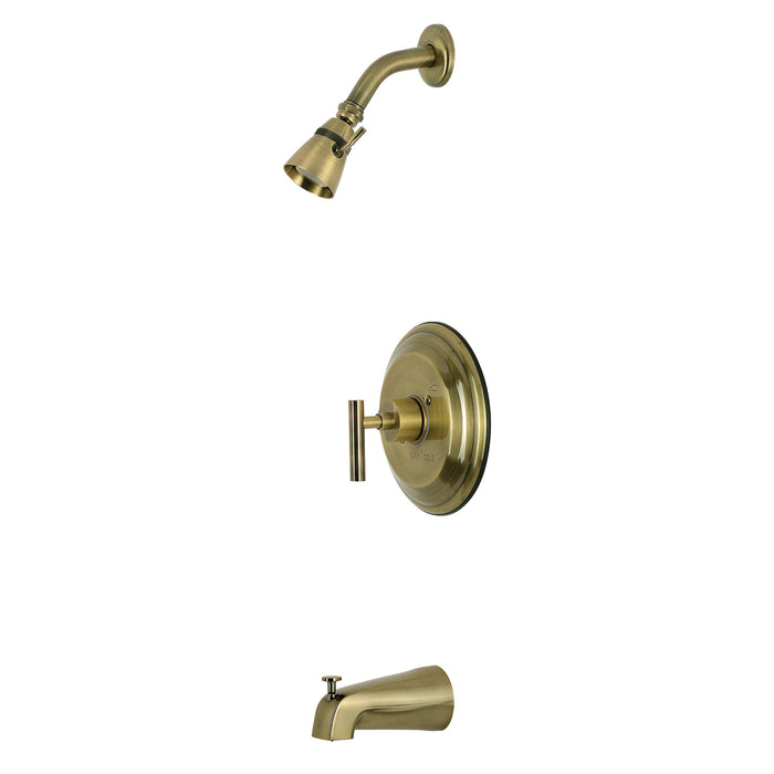 Kingston Manhattan KB2633CML Single-Handle Pressure Balanced Tub and Shower Faucet, Antique Brass