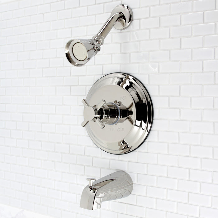 Kingston Tulare KB2636DX - Concord Single-Handle Pressure Balanced Tub and Shower Faucet, Polished Nickel