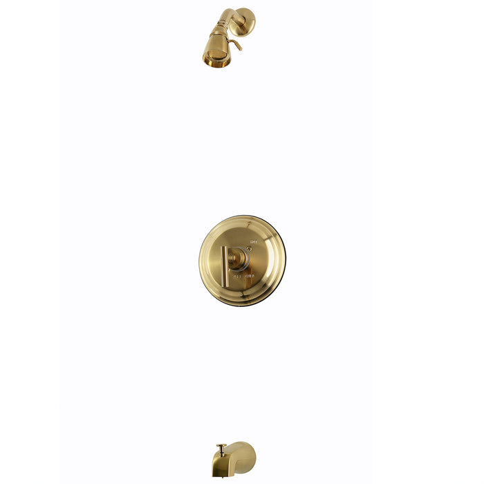 Kingston Manhattan KB2637CML Single-Handle Pressure Balanced Tub and Shower Faucet, Brushed Brass