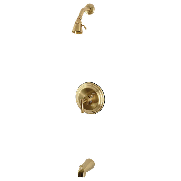 Kingston Manhattan KB2637CML Single-Handle Pressure Balanced Tub and Shower Faucet, Brushed Brass