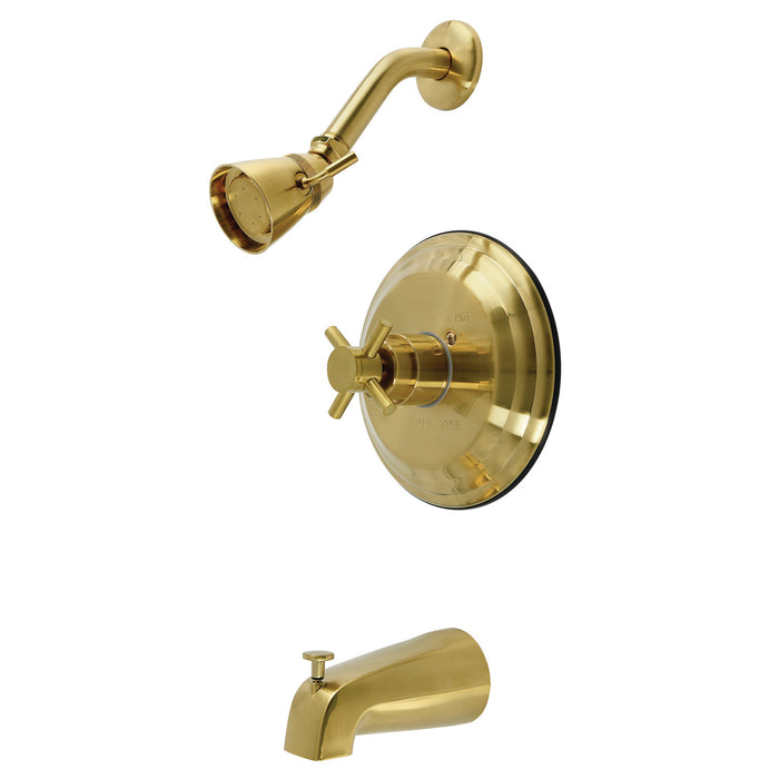 Kingston Tulare KB2637DX - Concord Single-Handle Pressure Balanced Tub and Shower Faucet, Brushed Brass