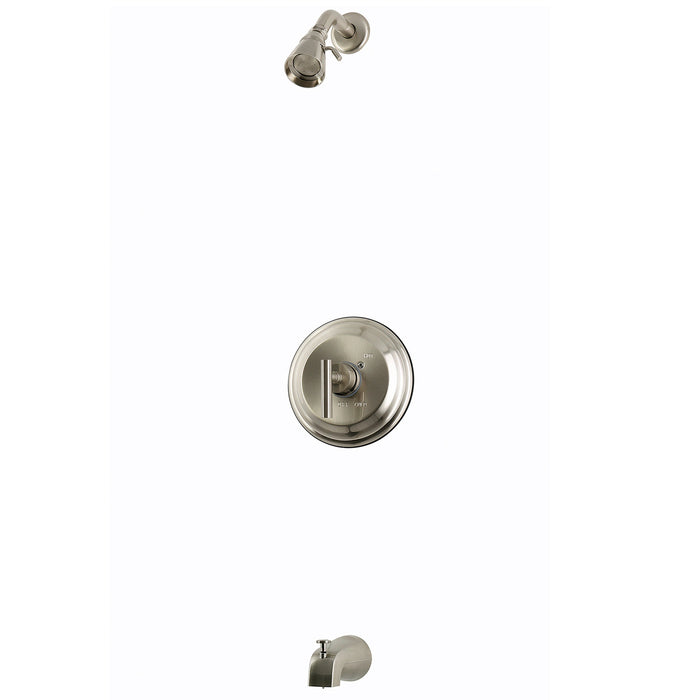 Kingston Manhattan KB2638CML Single-Handle Pressure Balanced Tub and Shower Faucet, Brushed Nickel