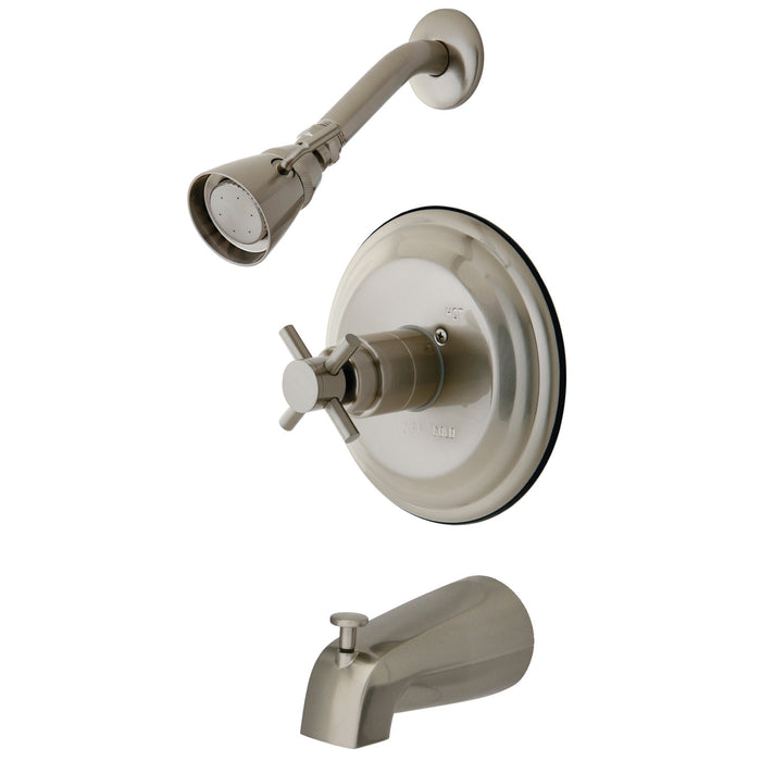 Kingston Tulare KB2638DX - Concord Single-Handle Pressure Balanced Tub and Shower Faucet, Brushed Nickel