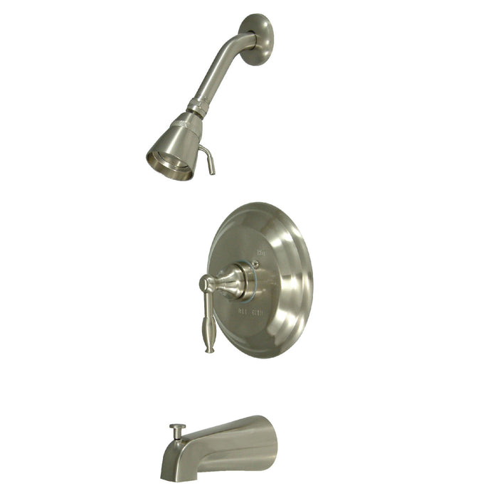 Kingston Heirloom KB2638KL - Naples Single-Handle Pressure Balanced Tub and Shower Faucet, Brushed Nickel