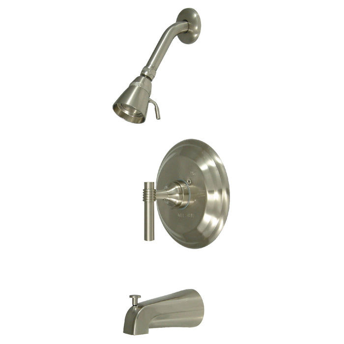 Kingston Tulare KB2638MLT - Milano Single-Handle Pressure Balanced Tub and Shower Faucet, Trim Only, Brushed Nickel