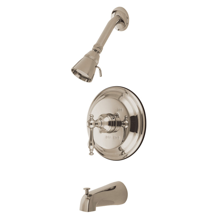 Kingston Tulare KB2638NL - Milano Single-Handle Pressure Balanced Tub and Shower Faucet, Brushed Nickel