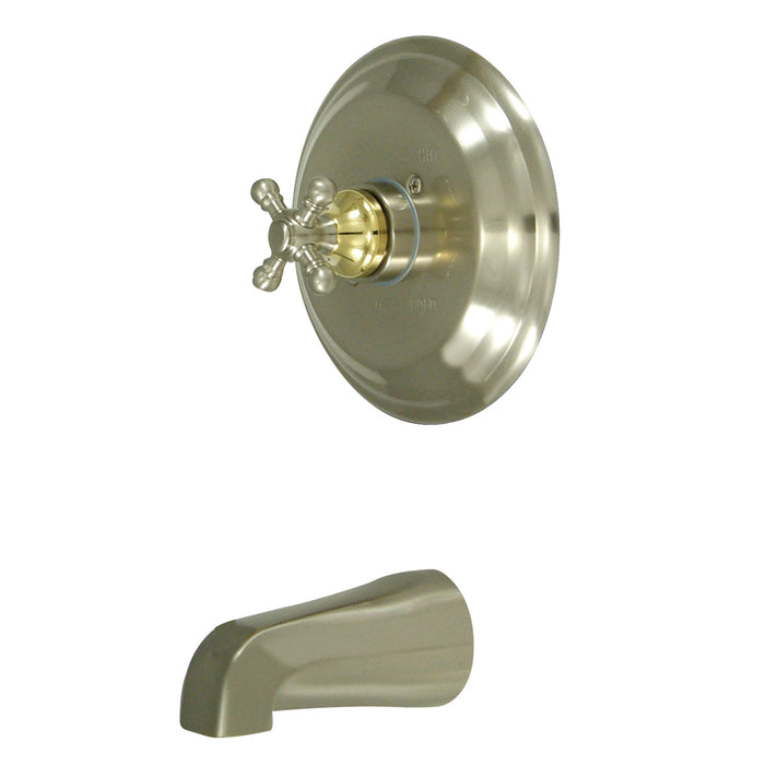 Kingston Heirloom KB2639BXTO - Metropolitan Single-Handle Pressure Balanced Tub Faucet, Brushed Nickel/Polished Brass