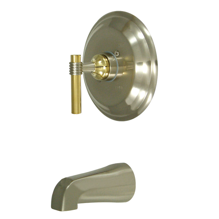 Kingston Tulare KB2639MLTO - Milano Single-Handle Pressure Balanced Tub Faucet, Brushed Nickel/Polished Brass