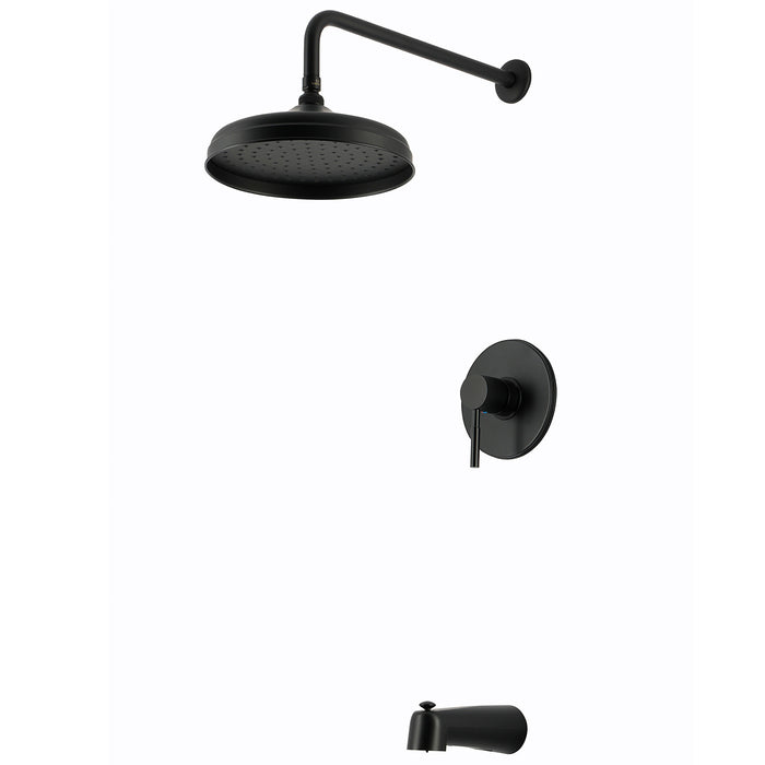 Kingston Concord KB2690DL Single-Handle Pressure Balanced Tub and Shower Faucet, Matte Black
