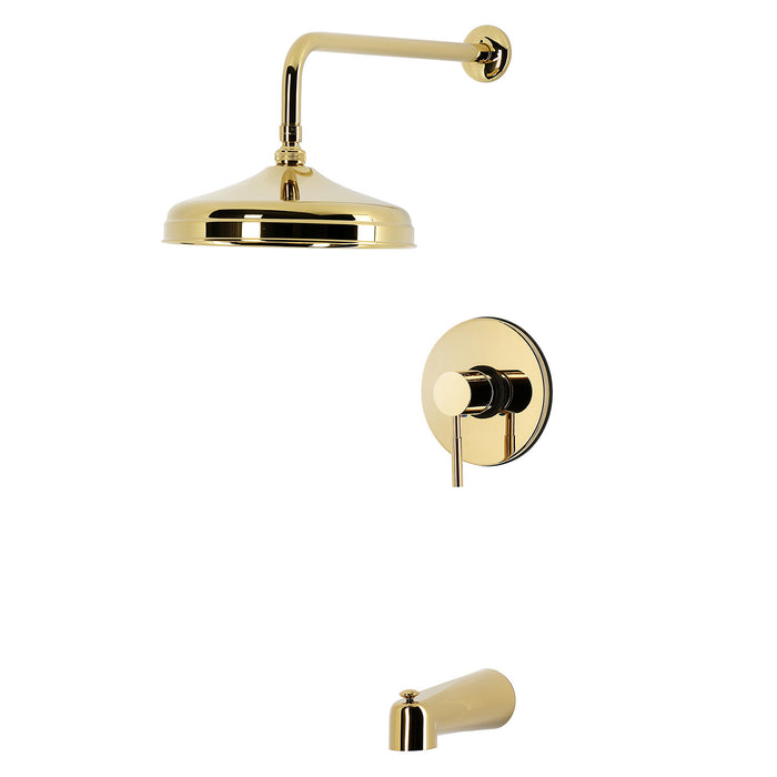 Kingston Concord KB2692DLT Single-Handle Pressure Balanced Tub and Shower Faucet, Polished Brass