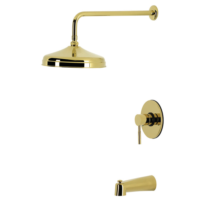 Kingston Concord KB2692DLT Single-Handle Pressure Balanced Tub and Shower Faucet, Polished Brass