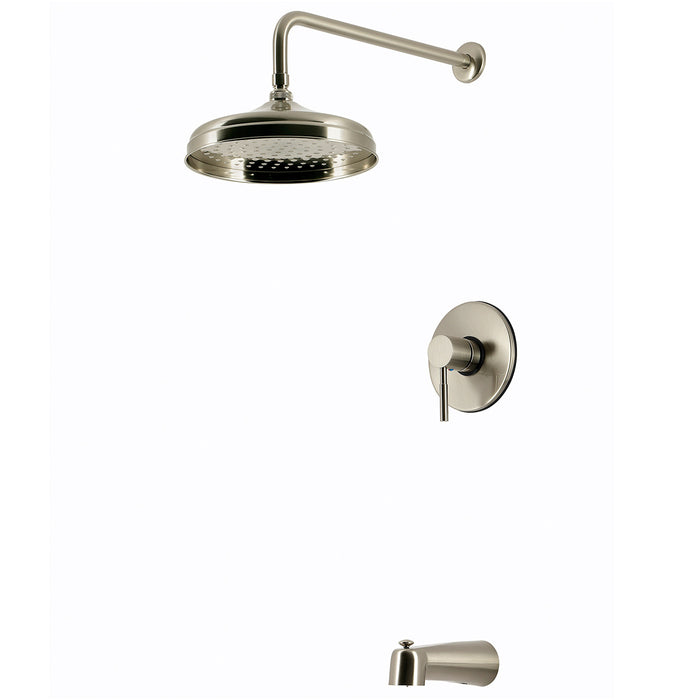 Kingston Concord KB2698DL Single-Handle Pressure Balanced Tub and Shower Faucet, Brushed Nickel