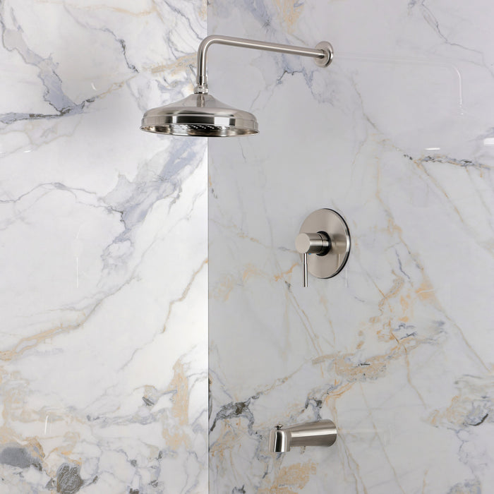 Kingston Concord KB2698DLT Single-Handle Pressure Balanced Tub and Shower Faucet, Brushed Nickel