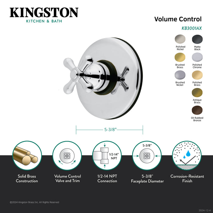 Kingston Heirloom KB3000AX - Vintage Single-Handle Volume Control, Matte Black