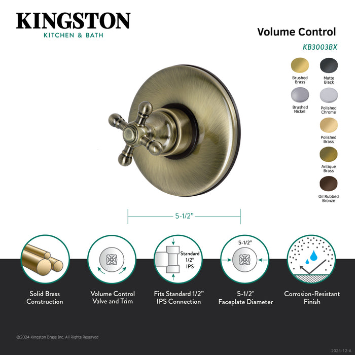 Kingston Heirloom KB3001BX - Vintage Single-Handle Volume Control, Polished Chrome