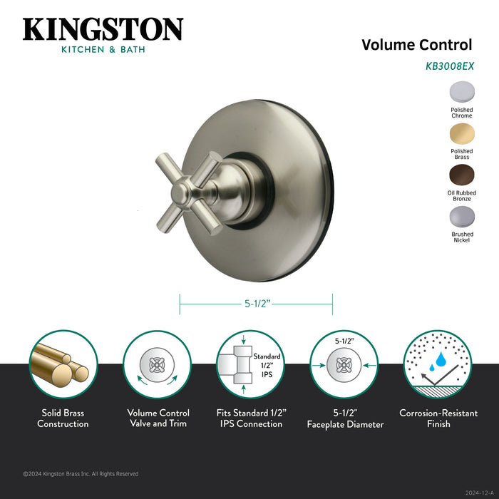 Kingston Tulare KB3001EX - Elinvar Single-Handle Volume Control, Polished Chrome