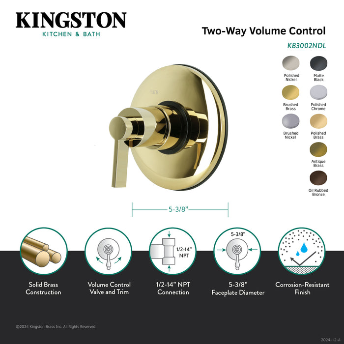 Kingston Sona KB3006NDL - NuvoFusion Single-Handle Volume Control, Polished Nickel