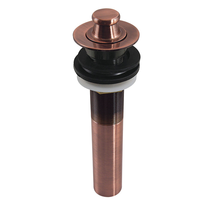 Traditional KB300AC Brass Lift and Turn Bathroom Sink Drain with Overflow, 17 Gauge, Antique Copper