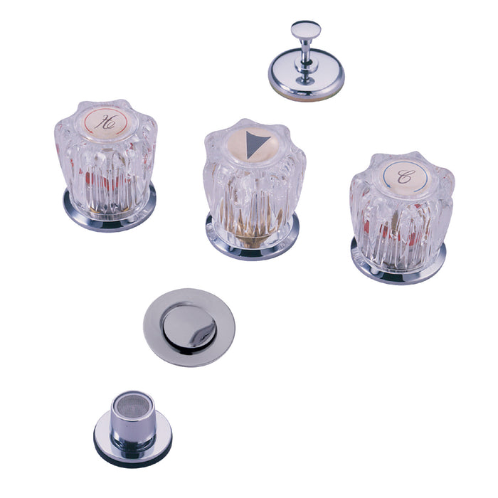 Kingston Tulare KB311 - Americana Three-Handle Deck Mount Bidet Faucet with Brass Pop-Up, Polished Chrome