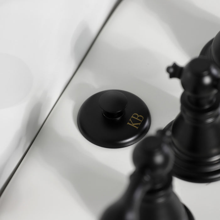 American Classic KB320ACL Three-Handle Deck Mount Vertical Spray Bidet Faucet with Brass Pop-Up, Matte Black