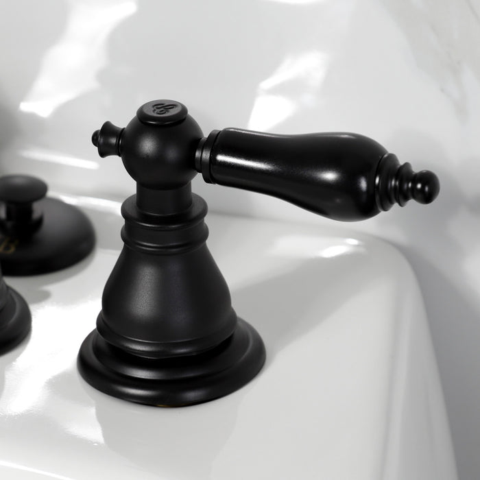 Kingston Heirloom KB320AKL - Duchess Three-Handle Deck Mount Vertical Spray Bidet Faucet with Brass Pop-Up, Matte Black