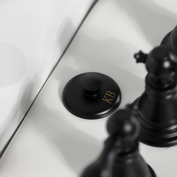 Kingston Heirloom KB320AKL - Duchess Three-Handle Deck Mount Vertical Spray Bidet Faucet with Brass Pop-Up, Matte Black