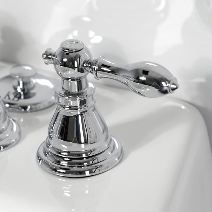 American Classic KB321ACL Three-Handle Deck Mount Vertical Spray Bidet Faucet with Brass Pop-Up, Polished Chrome