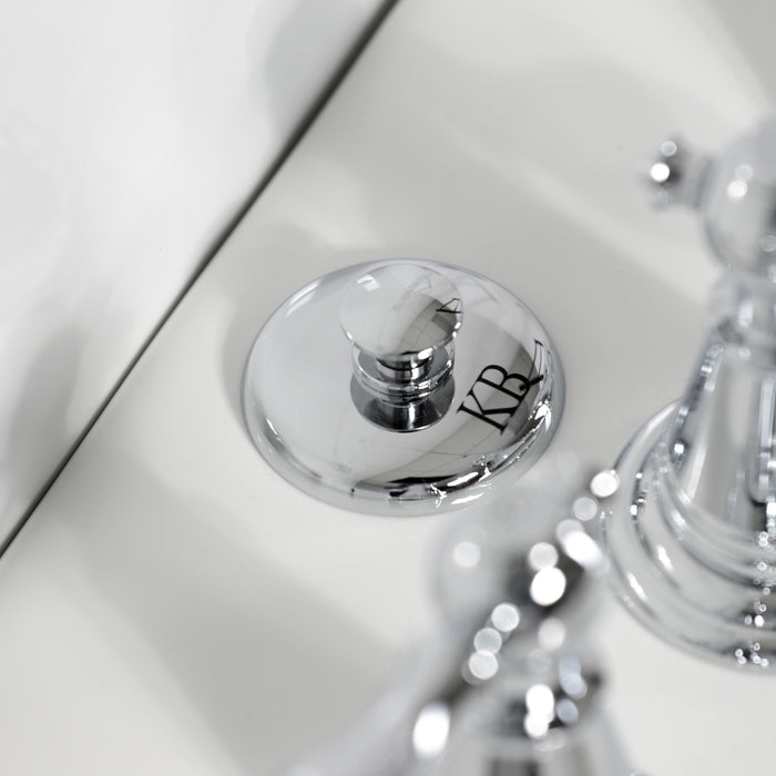 American Classic KB321ACL Three-Handle Deck Mount Vertical Spray Bidet Faucet with Brass Pop-Up, Polished Chrome