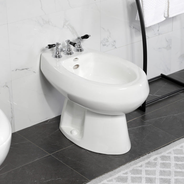 Duchess KB321AKL Three-Handle Deck Mount Vertical Spray Bidet Faucet with Brass Pop-Up, Polished Chrome