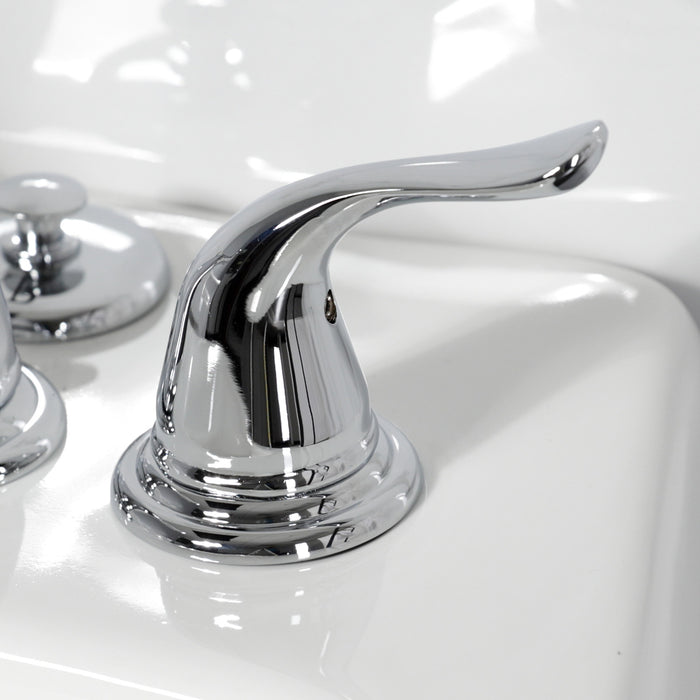 Kingston Tulare KB321YL - Royale Three-Handle Deck Mount Vertical Spray Bidet Faucet with Brass Pop-Up, Polished Chrome