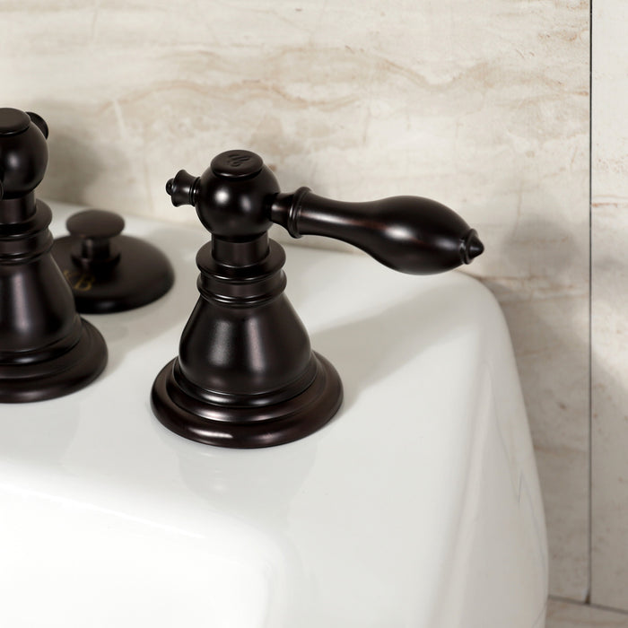 Kingston Heirloom KB325ACL - American Classic Three-Handle Deck Mount Vertical Spray Bidet Faucet with Brass Pop-Up, Oil Rubbed Bronze