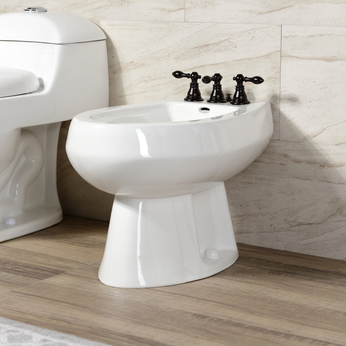 Kingston Heirloom KB325ACL - American Classic Three-Handle Deck Mount Vertical Spray Bidet Faucet with Brass Pop-Up, Oil Rubbed Bronze