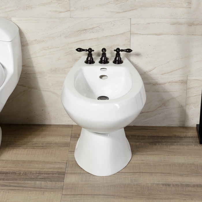 Kingston Heirloom KB325ACL - American Classic Three-Handle Deck Mount Vertical Spray Bidet Faucet with Brass Pop-Up, Oil Rubbed Bronze