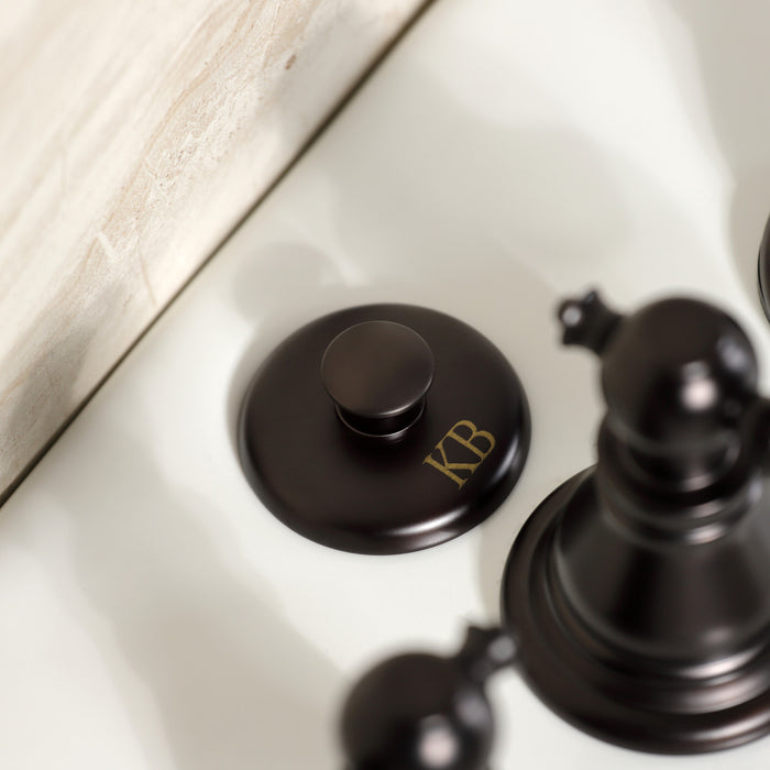 Kingston Heirloom KB325ACL - American Classic Three-Handle Deck Mount Vertical Spray Bidet Faucet with Brass Pop-Up, Oil Rubbed Bronze