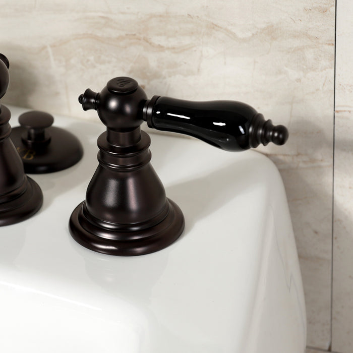 Kingston Heirloom KB325AKL - Duchess Three-Handle Deck Mount Vertical Spray Bidet Faucet with Brass Pop-Up, Oil Rubbed Bronze