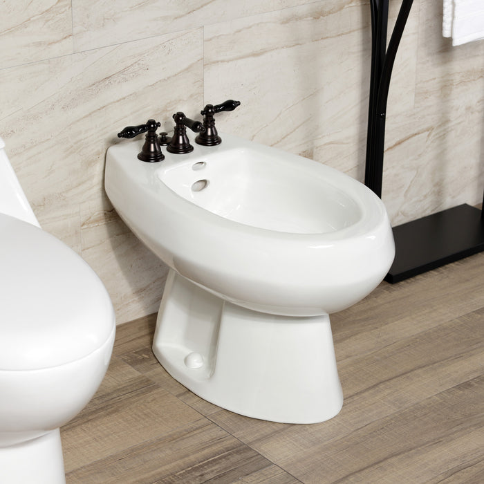 Kingston Heirloom KB325AKL - Duchess Three-Handle Deck Mount Vertical Spray Bidet Faucet with Brass Pop-Up, Oil Rubbed Bronze
