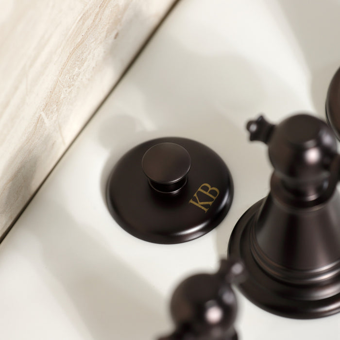 Kingston Heirloom KB325AL - Victorian Three-Handle Deck Mount Vertical Spray Bidet Faucet with Brass Pop-Up, Oil Rubbed Bronze