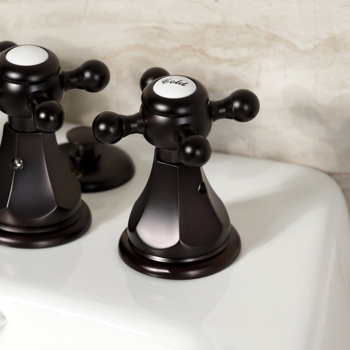 Kingston Heirloom KB325BX - Metropolitan Three-Handle Deck Mount Vertical Spray Bidet Faucet with Brass Pop-Up, Oil Rubbed Bronze