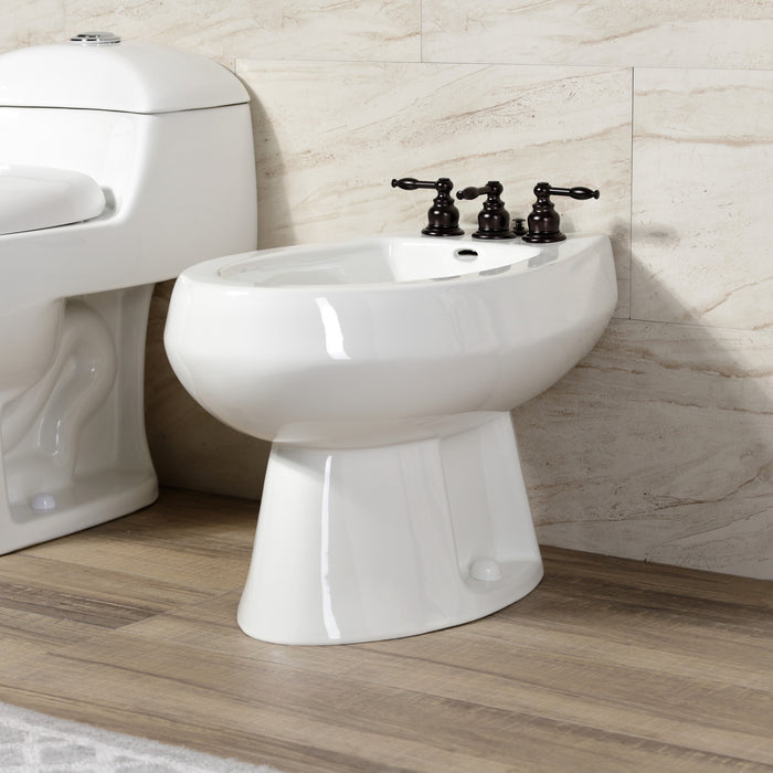 Kingston Heirloom KB325KL - Knight Three-Handle Deck Mount Vertical Spray Bidet Faucet with Brass Pop-Up, Oil Rubbed Bronze