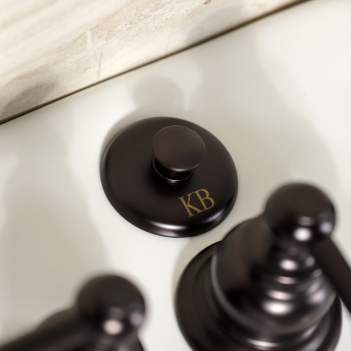 Kingston Heirloom KB325KL - Knight Three-Handle Deck Mount Vertical Spray Bidet Faucet with Brass Pop-Up, Oil Rubbed Bronze