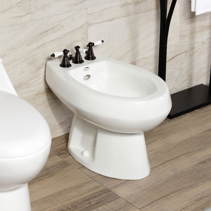 Victorian KB325PL Three-Handle Deck Mount Vertical Spray Bidet Faucet with Brass Pop-Up, Oil Rubbed Bronze