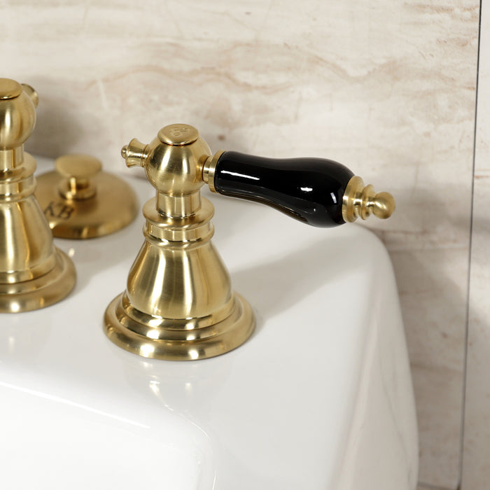 Kingston Heirloom KB327AKL - Duchess Three-Handle Deck Mount Vertical Spray Bidet Faucet with Brass Pop-Up, Brushed Brass