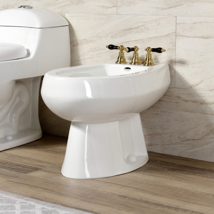 Kingston Heirloom KB327AKL - Duchess Three-Handle Deck Mount Vertical Spray Bidet Faucet with Brass Pop-Up, Brushed Brass