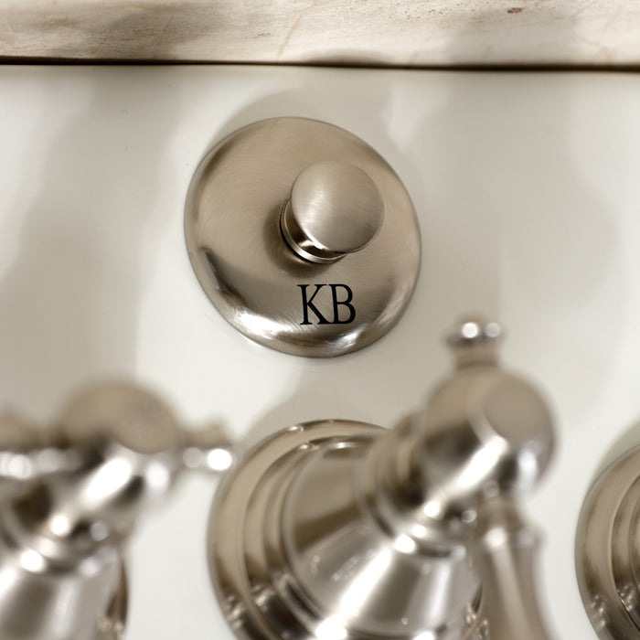 American Classic KB328ACL Three-Handle Deck Mount Vertical Spray Bidet Faucet with Brass Pop-Up, Brushed Nickel