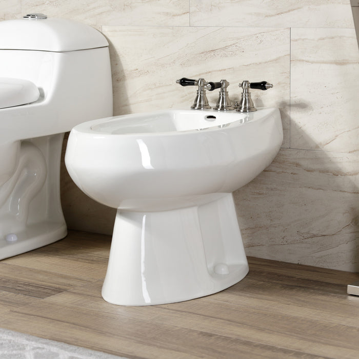 Kingston Heirloom KB328AKL - Duchess Three-Handle Deck Mount Vertical Spray Bidet Faucet with Brass Pop-Up, Brushed Nickel