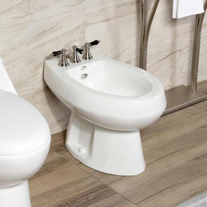 Kingston Heirloom KB328AKL - Duchess Three-Handle Deck Mount Vertical Spray Bidet Faucet with Brass Pop-Up, Brushed Nickel